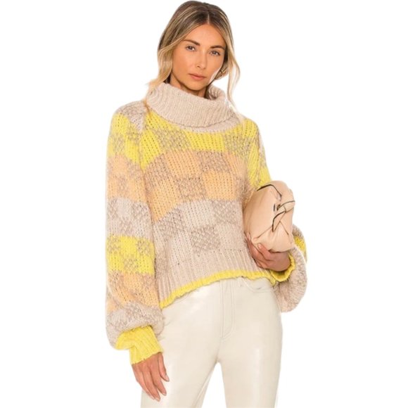 Free People Check Me Out Pullover Sweater Size Small Bright Colourful - Picture 16 of 16